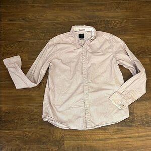 Denim & Flower Magenta and White Casual Button Down Shirt, Sz L Slim Fit
